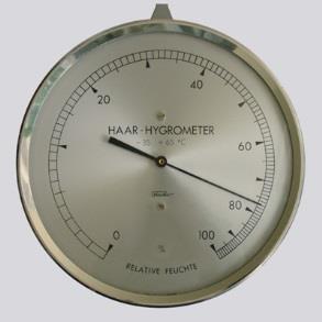 Moisture Water Vapor - Humidity Tool: Hygrometer Unit: Percentage (%) Directions: Keeping the hygrometer still and flat on the table, look directly over the face to find the point where the needle is