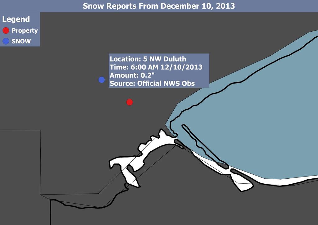 Figure 6. Storm reports from December 10th, 2013 showing 0.
