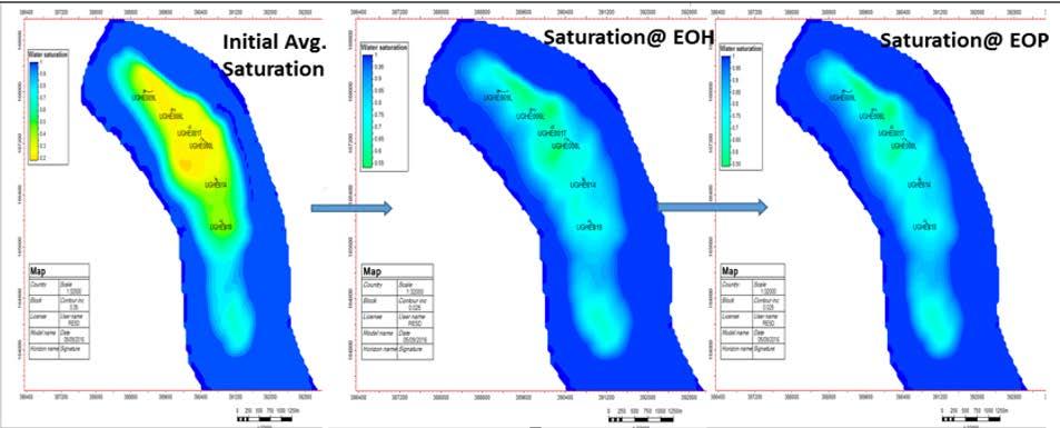 Osisioma E1000X Saturation Maps Table 3. E1000X wells cumulative production.