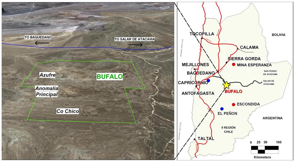 Pre Project - Búfalo 114 km east of Antofagasta, 65 km SE