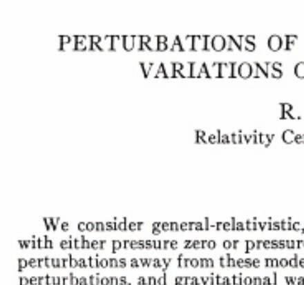 CMB Temperature Anisotropy Sachs & Wolfe (1967, ApJ, 147, 73)