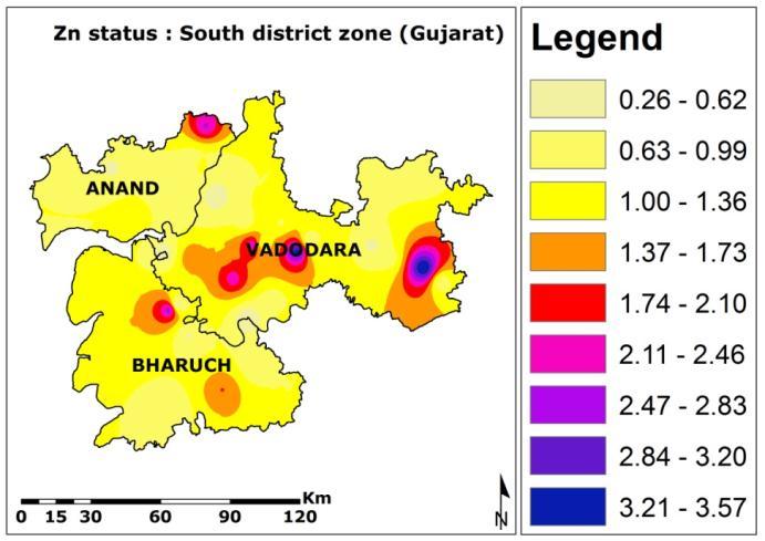 Zinc status & spatial distribution in South district 5.1.