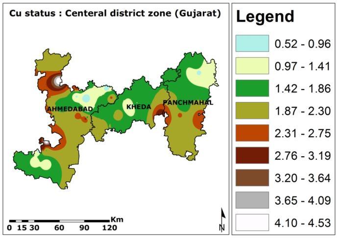 district varied from 0.3 to 3.9 ppm with a mean value of 1.