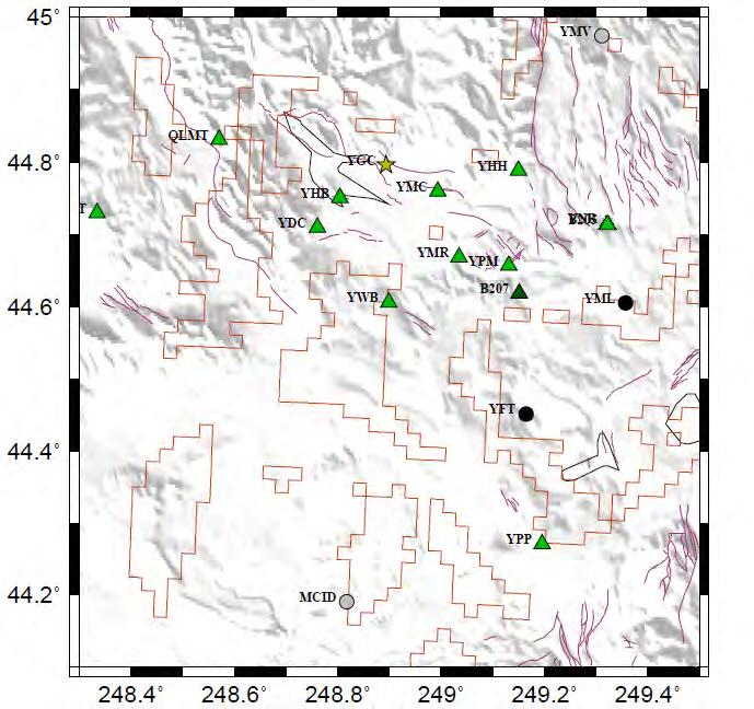 Figure 38. Stations studied in Yellowstone National Park during EMC.