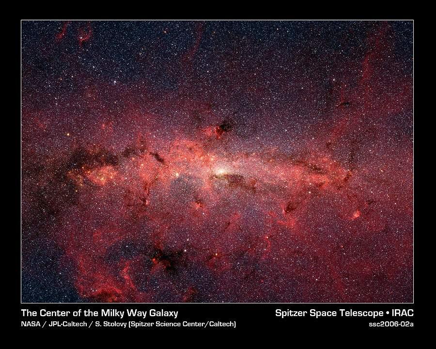 Spitzer s view of the Galactic Center 3.6 microns=blue, 4.