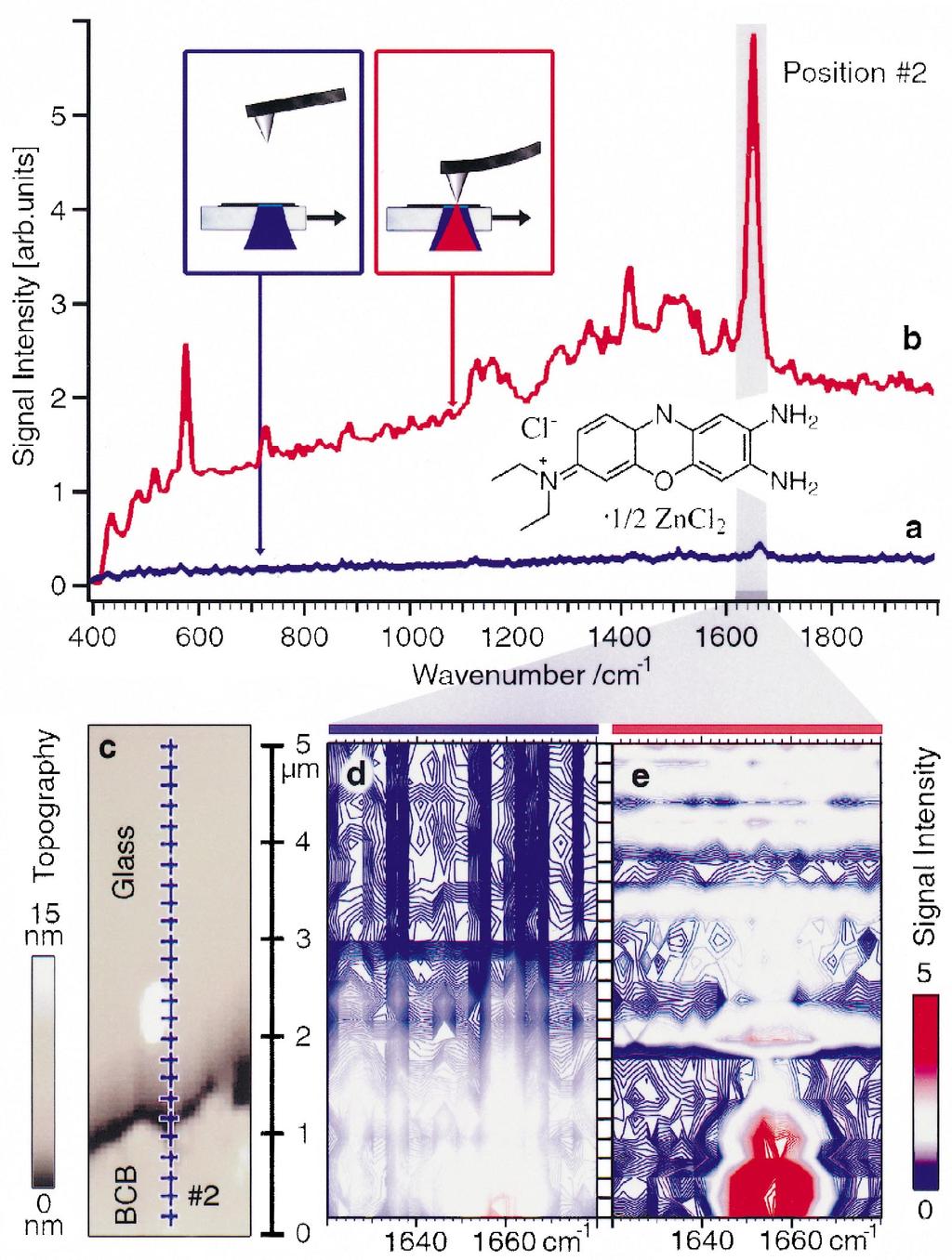 R.M. Stockle et al.rchemical Physics Letters 318 ( 2000) 133 Fig. 1. Tip-enhanced Raman spectra of brilliant cresyl blue Ž BCB. dispersed on a glass support measured with a silver-coated AFM probe.