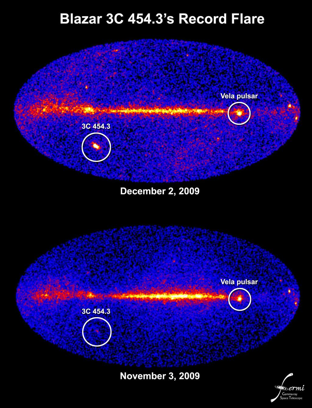 Caraveo: Fermi Gamma-Ray Sky 21 Fig. 2. Daily flux measurements for Nova V407 Cyg in gamma-rays (upper panel), optical (central panel) and X-rays (botton panel). instruments when needed.