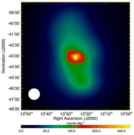 First γ-ray Imaging of Cen A Giant Lobes Over ½ of the total