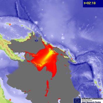 MEAS: Manus 0.09 m 4h MEAS:Honiara 0.2 m 57 MEAS:Vanuatu 0.15 m 4h 44 MEAS:Cape Ferguson 0.11 m 4h 55 Fig. 16 Solomon Island Event.