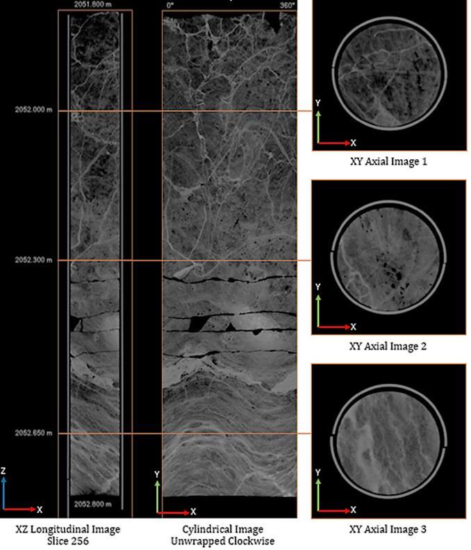 3- Applications qualitative, visualisation CT images reflect the density of rock matrix, fluids and the distribution of fractures and porosity (macro) Core/Preserve visualisation Formation damage
