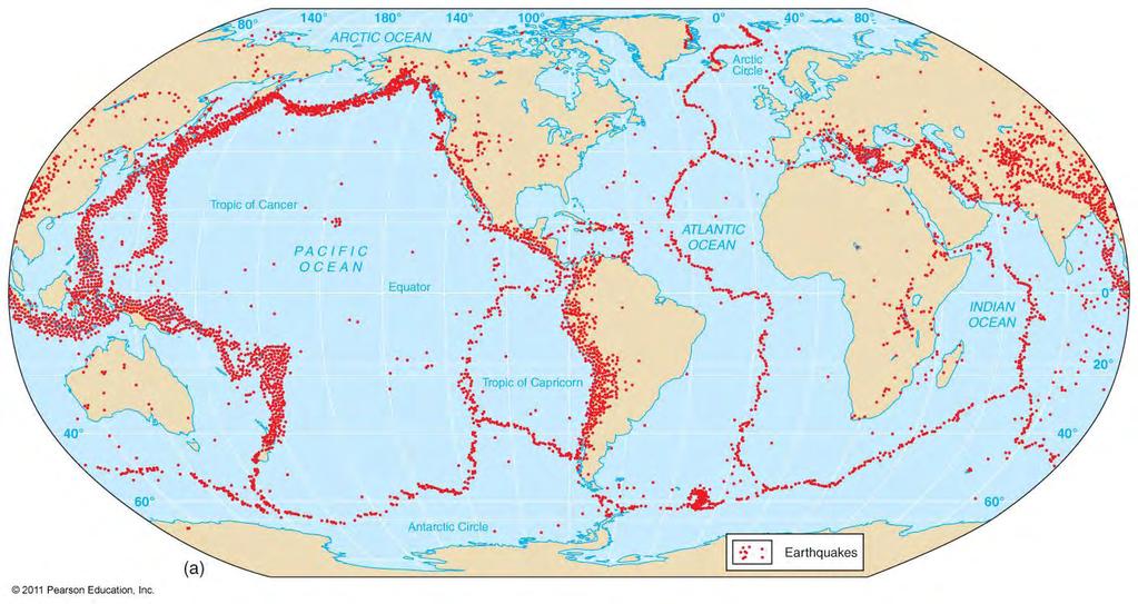 Global Distribution of Earthquakes Global distribution of earthquakes