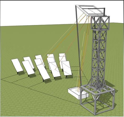 Proposed design On the basis of above discussion, schematic design of the beam down solar tower facility at UTP solar research site is proposed and shown in Figure-6.