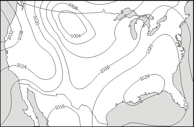 Isobars E) Isolines connecting points of equal air pressure.