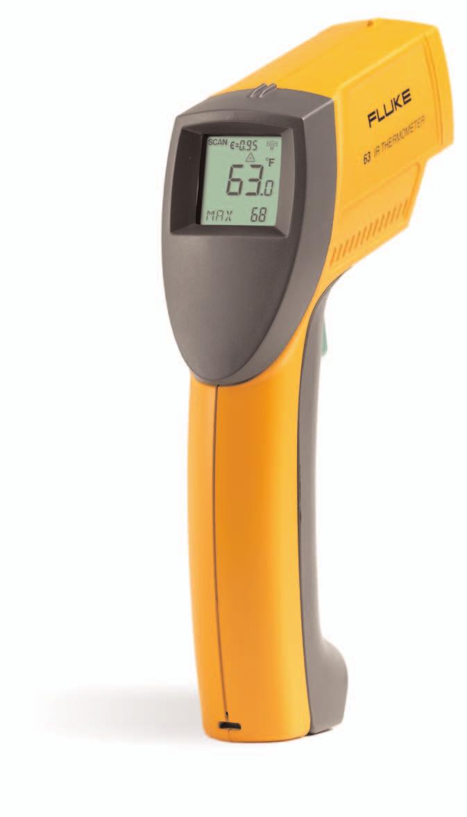 The Fluke 63 Infrared Thermometer Non-contact temperature measurement Technical ata The professional s diagnostic tool The Fluke 63 non-contact thermometer is the ideal professional diagnostic tool