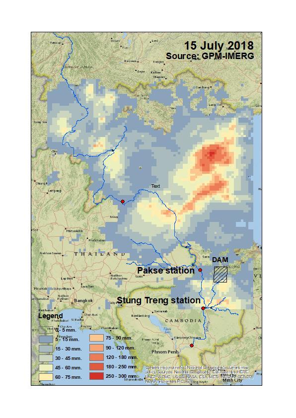 GPM Rainfall used to observe monsoon rainfall near dam breach in Laos The Challenge: Unique Features: A hydroelectric dam under construction in southeast Laos collapsed late Monday July 23rd in the