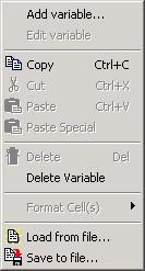 (ex: adiabatic T, DH mix, etc ) Select units A right-click in each spreadsheet opens a pop-up menu