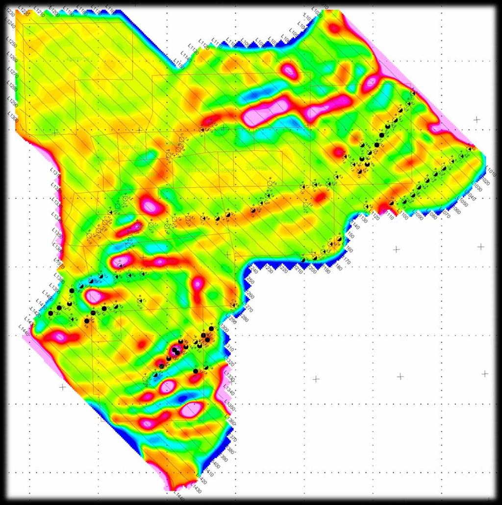 VTEM Survey Arcuate structures and linears