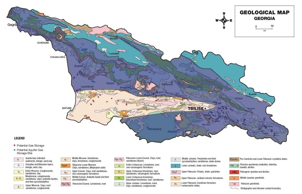 Figure 1. Geologic Map of Georgia Showing Liassic formations. Figure 2.