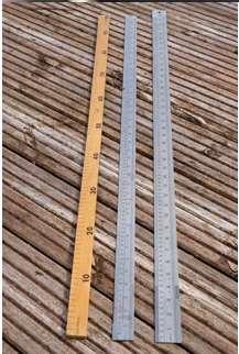 It can go beyond 1 metre in length. Most measuring tapes have dual measures showing metric and imperial measurements e.g. one side is marked in cm and m and the other sides in inches.