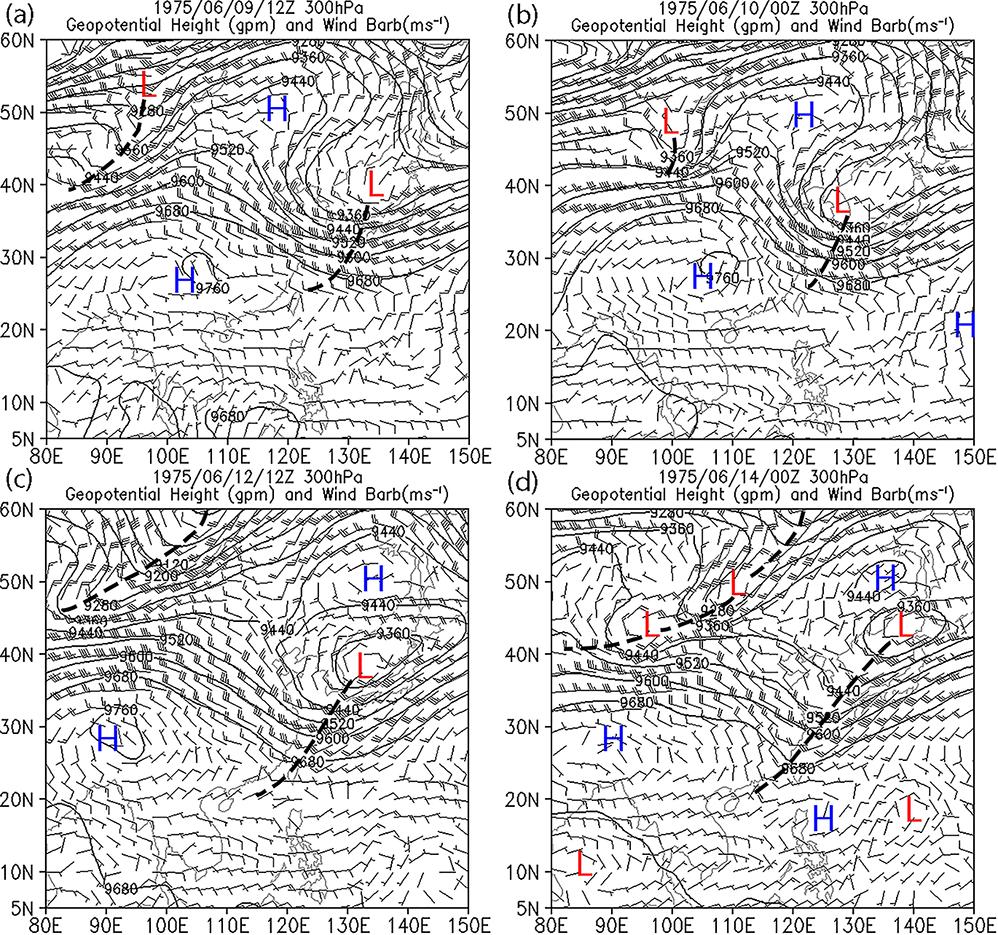 Hsiao and Chen, Revisiting an Early Summer Monsoon Trough over South China in 1975 195 upper-level front, and upper-level jet found by recent studies.
