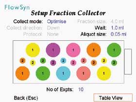 reaction Step 2 Choose collection mode: fractionate or