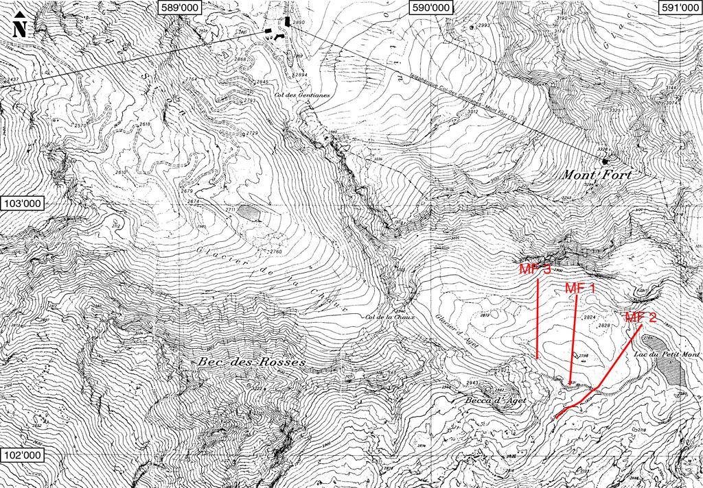 The Mont Fort survey MF4 La Chaux pass (2940 m a.s.l.