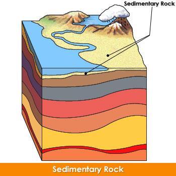 Sedimentary Rocks Sediments are transported, deposited and solidified through pressure exerted by