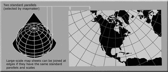 One of the most widely used map projections in the United States today. Retains conformality.