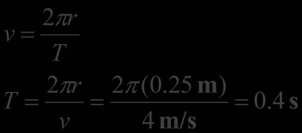 Example A ball moves with a constant speed of 4 m/s around
