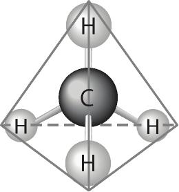 Refer to the following figure to answer the following questions. 63) The molecule shown here could be described in chemical symbols as A) CH4. B) H2O. C) C2H3. D) C4H4. E) CH2O.