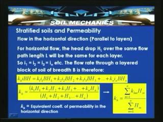 (Refer Slide Time: 08:27) That means suppose if you have got 4 stratified layers then we will have H = H 1 + H 2 + H 3 + H 4 or incase of n number of layers the stratified thickness will be that is