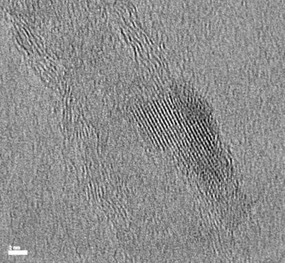 1-3 nm. HRTEM image (Fig. 3) also showed the absence of crystallinity for this material. Figure 3.