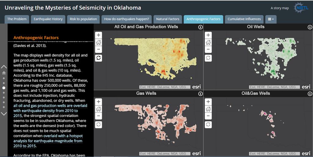 Implementation Results- analysis example Anthropogenic Factors Four maps displaying well