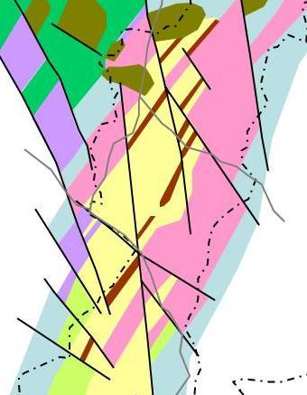 Figure 5 Introduction Key to Volcanics: Avoca Mine Sequence (Units 4 & 5) Schistose Siliceous Sericitic tuffs (Unit 3) Lithic Tuffs and Potassic Rhyolite (Unit 2) Rockstown Mixed Volcanics (Unit 1)