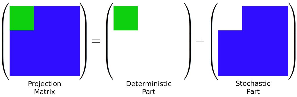 Semistochastic Projection The part of the projection with both indices in the deterministic part is done deterministically.