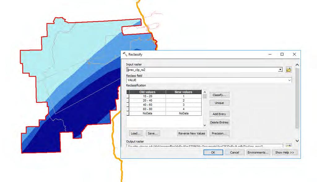 After the data was clipped I used the Feature to Raster tool to create a raster for the data