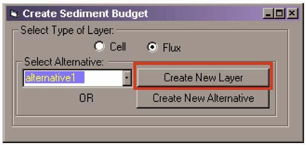 Flux layers are created in a similar fashion as littoral cells. Use the Draw Line tool to create a flux layer.
