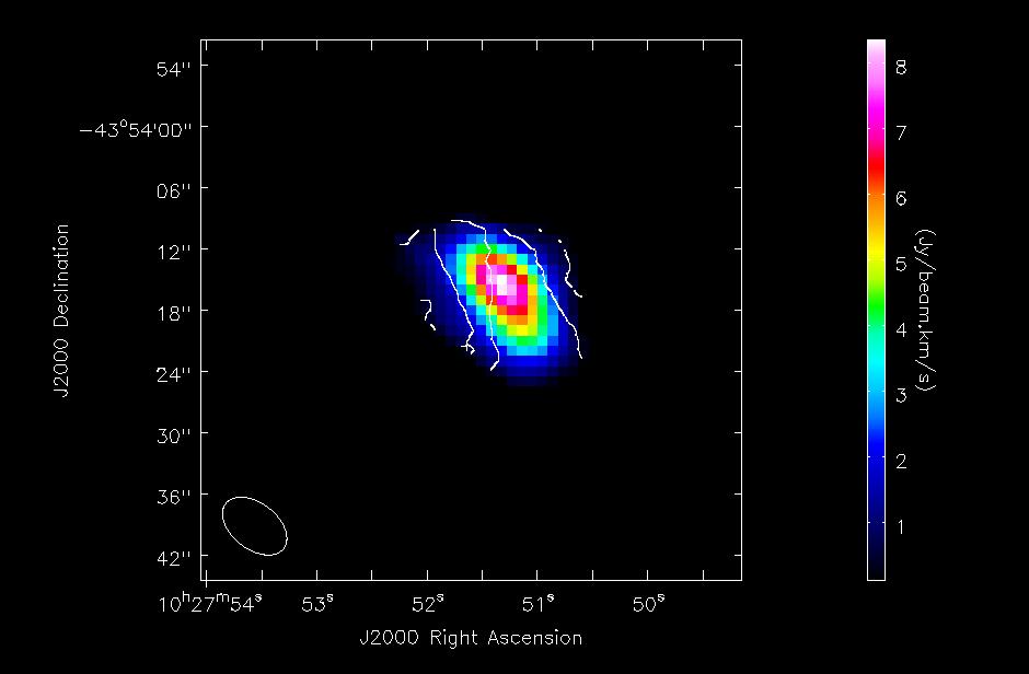 ALMA Science Verification: NGC 3256 CN (high) map CN
