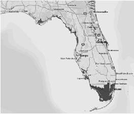 Modeling of Climate Change One of the effects of global warming is sea level rise This shows a map of Florida as it is now http://www.geo.arizona.