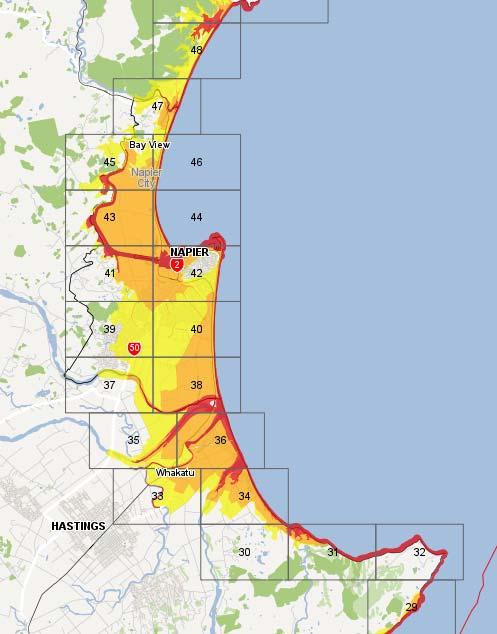 Tsunami Evacuation Zones 70. The hazards portal contains official tsunami evacuation zone maps for the Hawke s Bay coastline. Figure 9 details the evacuation maps for the Heretaunga Plains. 71.