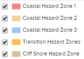 These maps are contained on the Hazards Portal and identify areas at risk of coastal erosion and coastal flooding.