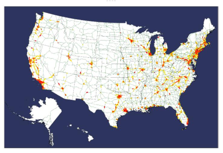 Road traffic congestion Congestion in the US in 2011 [Urban Mobility Report,