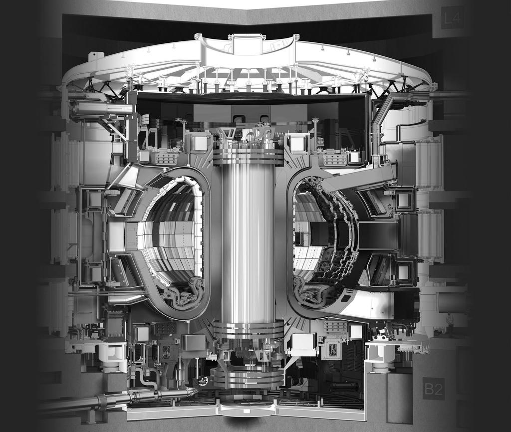 Cross-Section of the ITER Tokamak Model Tokamak: The ITER International Experimental Thermonuclear Reactor Iter; Latin for journey, or