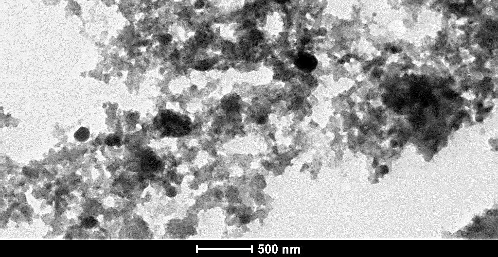 This analysis confirmed that the diameter of the particle is 500 nm. Black spot present on the surface of CNT s also confirms the presence of metal ions.