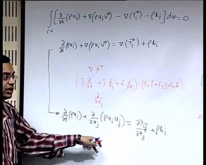 volume integral, the second term is an area integral; so, you can write this in terms of a volume integral.