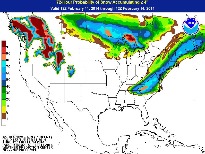 Snow & Freezing Rain Probabilities (72-hr) http://www.wpc.ncep.noaa.gov/pwpf/wwd_accum_probs.ph p?