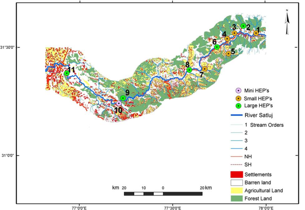 This map was prepared after detailed ground verification with GPS survey on channel network. The various morphometric parameters such as linear aspects of a drainage network were studied.