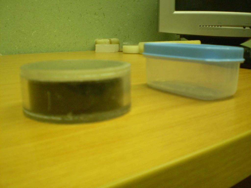 b); some filled with water (150 ml) and others empty or filled with sand, which were buried at different depths in a grass field at ithemba Labs.