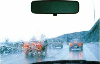 Make sure that the wipers and wash bottle are clean and in good working condition. Avoid sudden turns or lane changes.