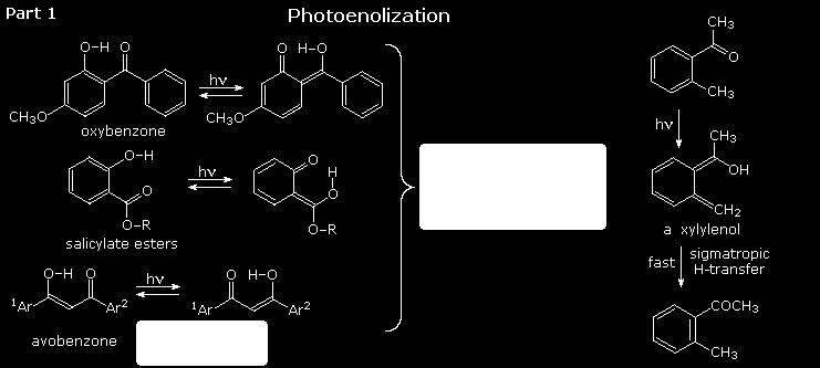 ydrogen abstraction by carbonyls - Photoenolization When the reactive carbonyl function and a γ-hydrogen are conjugated via an aromatic ring or double bond, the 1,4-diradical created by hydrogen